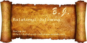 Balatonyi Julianna névjegykártya